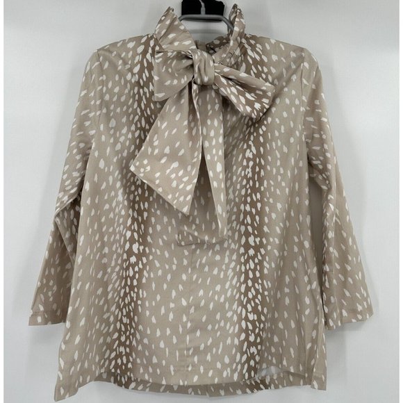 Tuckernuck Antelope Faye Blouse sz XS Swing Top Ruffle Collar Bow Tie Career NWT - Picture 6 of 7